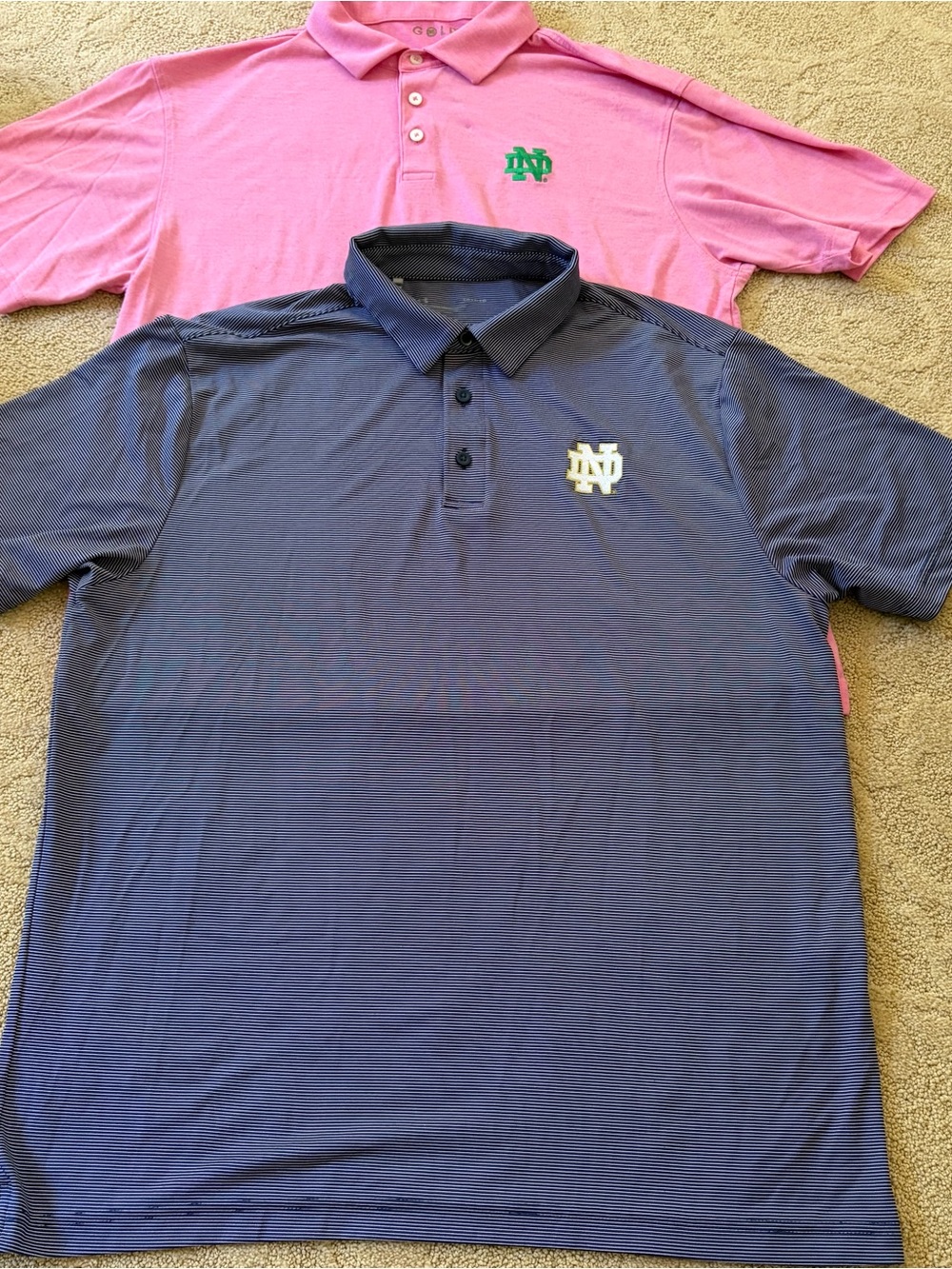 Lot of 2 Notre Dame Men’s Polo Shirts size Large